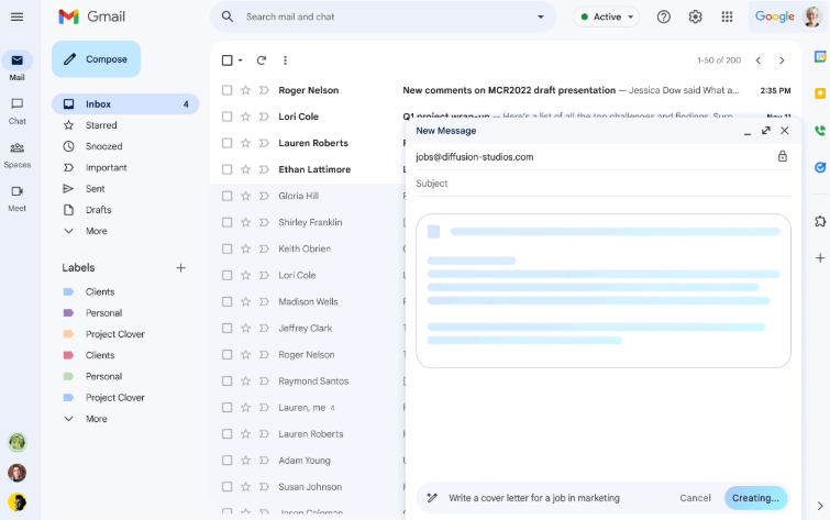 Gemini integrado en Gmail