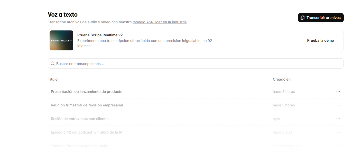 Grabación de audio en ElevenLabs — niveles correctos sin picos